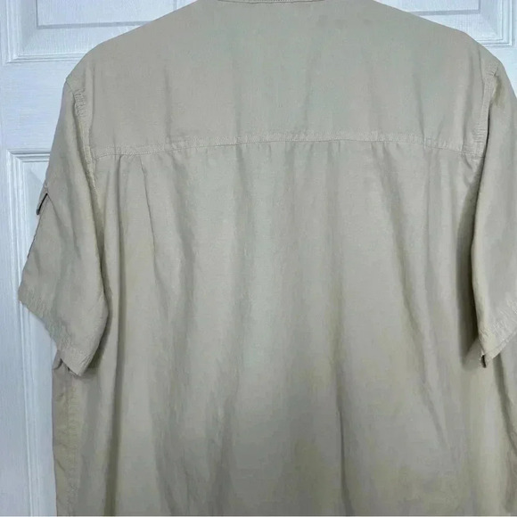Field & Stream  Button Down Fishing Shirt Short Sleeved Cream Size Extra Large - Picture 12 of 16